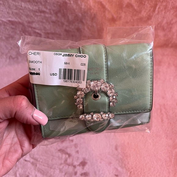 Jimmy choo Cheri mint green compact wallet - Picture 4 of 13